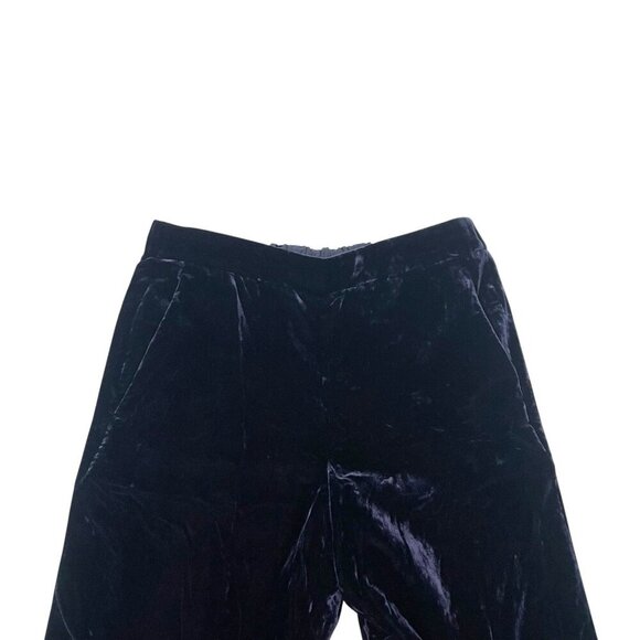 J Crew Velvet Wide-Leg Pull-On Ankle Pants Classic Preppy Business Blue size 8 - Picture 2 of 8